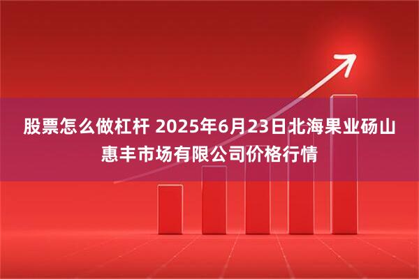 股票怎么做杠杆 2025年6月23日北海果业砀山惠丰市场有限公司价格行情